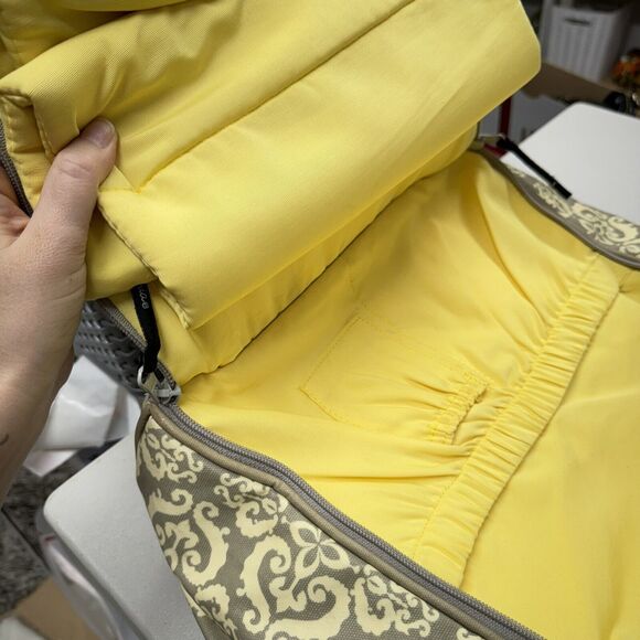 Petunia Pickle Bottom Diaper Bag Backpack Floral Pattern, Grey White Yellow - Picture 8 of 10